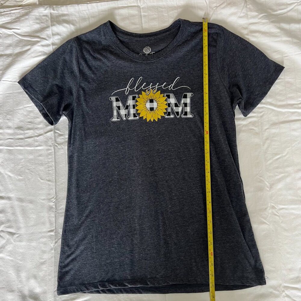 Blessed MOM PositiviTees Size L Sunflowers